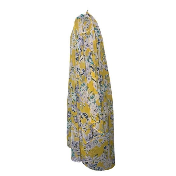 NEW WITHOUT TAGS EMERALD Beautiful Yellow floral bohemian kimono cardigan duster - Picture 3 of 7